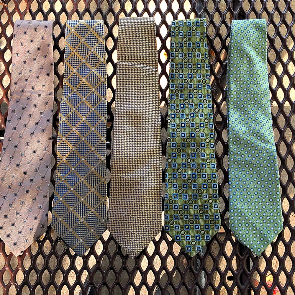 5 Mens Ties 100% Silk Anotonia, Tiatelli, Ezio, Guy Laroche, Charter Club